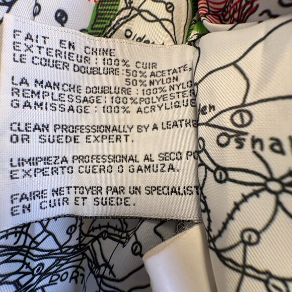 Vintage 80s Excelled Leather Bomber Jacket Patched Top Gun Flight A-2 Map Lining - Picture 6 of 12